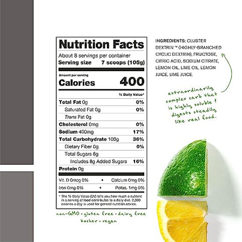 Super High-Carb Hydration Powder | Pó de Carboidrato com Cluster Dextrin e Eletrólitos | Bebida Energética de Resistência | Limão Lima (840g) | Não-OGM, Sem Glúten - Skratch Labs