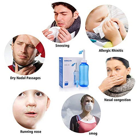 Neti Pot – Frasco de Lavagem Nasal com Sal de Irrigação Nasal para Adultos | Marca Carllg - Carllg