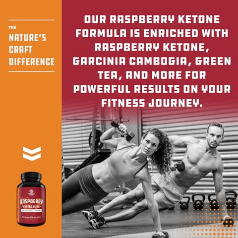 Natures Craft - Blend de Cetonas de Framboesa, Extrato de Chá Verde e Manga Africana – Perca Peso Mais Rápido – Ingredientes Potentes para Acelerar a Perda de Peso, Suprimir o Apetite