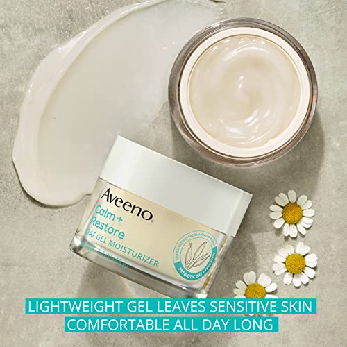 Calm Restore Gel Facial Hidratante para Pele Sensível, Creme Gel Leve com Aveia Prebiótica e Camomila, Hipoalergênico, Sem Fragrância – 50g - Aveeno