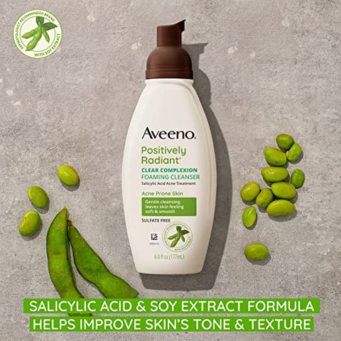 Limpeza Facial Espuma Sem Óleo Clear Complexion com Ácido Salicílico para Pele Propensa a Acne – 150ml - Aveeno