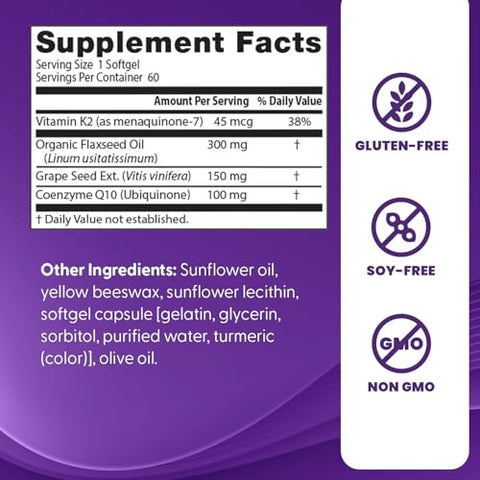 Doctor's BEST - Doctor’s Best Complexo Cardíaco para Mulheres 60 Softgels – Fórmula Especial para a Saúde do Coração Feminino