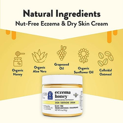 Creme Hidratante ECZEMA HONEY Nut-Free Original – Loção de Mel para Pele Seca