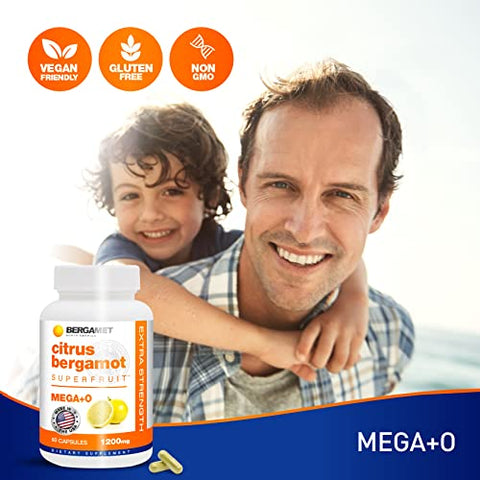 Citrus Bergamot Superfruit – Suplemento de 180 Cápsulas, 1200mg por Porção – 3 Meses – 80% Polifenóis – Fabricado nos EUA - BergaMet