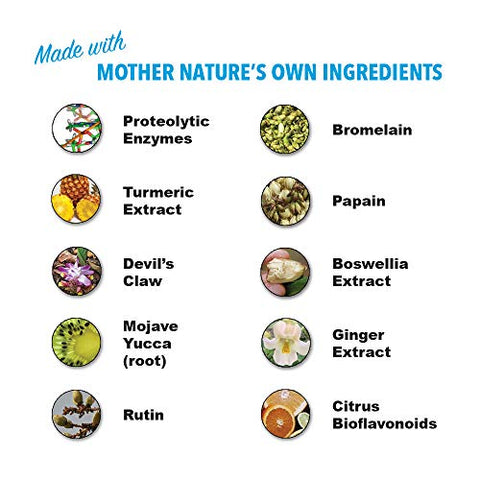 Suplemento Natural de Suporte Articular – Enzimas Proteolíticas para Máximo Suporte Articular e Lombar – 90 Cápsulas para Homens e Mulheres - HEAL-N-SOOTHE