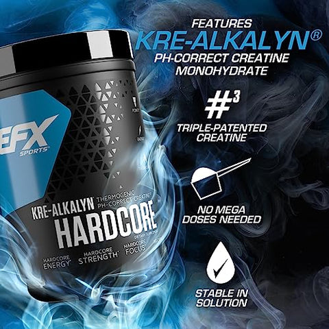Kre-Alkalyn Hardcore | Suplemento de Creatina Monohidratada Termogênica pH Correta | Energia | 60 cápsulas - EFX Sports