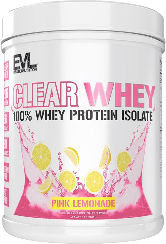 Nutrition Clear Whey – Proteína Isolada 100% Whey para Crescimento Muscular e Força – 500g - Evlution
