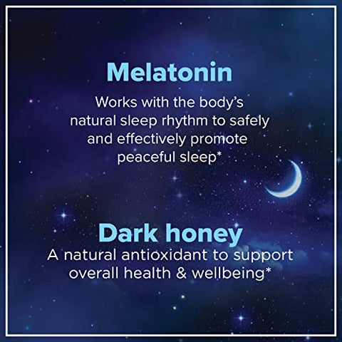 Zarbee's - Zarbee’s Melatonin Gummies 3mg – Suplemento para Dormir Tranquilamente, Sabor Natural de Frutas Variadas, Adultos Acima de 12 Anos, 60 Unidades
