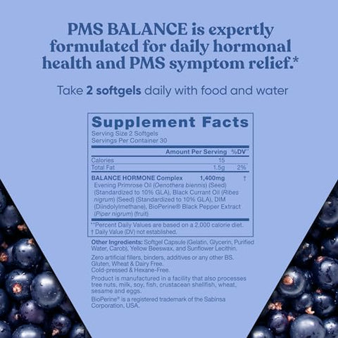 Eu Natural - Vitaminas Balance PMS para Mulheres – Equilíbrio Hormonal Feminino, Menstrual