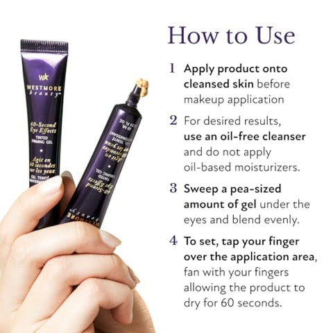 60 Second Eye Effects – Soro Apertador Instantâneo para os Olhos – Removedor Instantâneo de Bolsas nos Olhos – Creme Firmador Instantâneo para os Olhos – Efeito Lifting Instantâneo – 30ml - Westmore Beauty