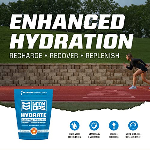 Hydrate Pó de Eletrólitos – Bebida de Eletrólitos em Pó, 20 Pacotes Individuais para Levar, com Mais de 1000mg de Eletrólitos por Porção, Sabor Limão-Lima - MTN OPS