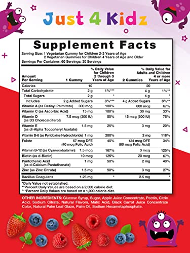Nature's Truth - Nature’s Truth Kids Gummies Multivitamínicos com Probióticos | 60 unidades | Vegetariano, Não-OGM, Suplemento Livre de Glúten | Vitamina C, D3