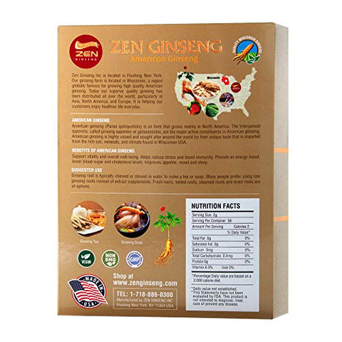 Zen Ginseng - 2 Caixas de Fatias de Ginseng Americano do Wisconsin – Energia e Desempenho Aprimorados – 100g