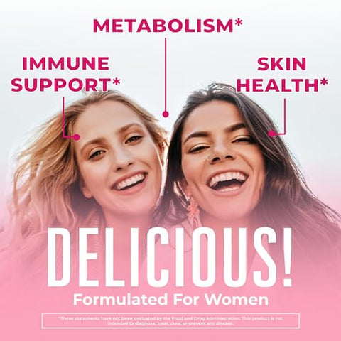 MaryRuth Organics - MaryRuth’s Multivitamina para Mulheres 14 | Gomas Multivitamínicas para Mulheres | Suporte Imunológico Diário | Vitaminas Gomosas para Cabelo, Pele e Unhas | Sem Açúcar | 60 g