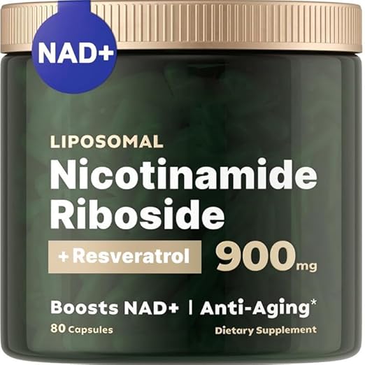 Generic - NAD Liposomal Nicotinamide Riboside 900mg, Resveratrol, Quercetina – Alta Pureza para Energia e Foco – 80 Cápsulas