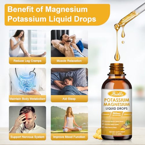 Bunkka - Suplemento de Potássio e Magnésio, 99mg de Potássio com Magnésio, Cálcio, Vitamina D3, Zinco, Sem Açúcar – Marca em Destaque