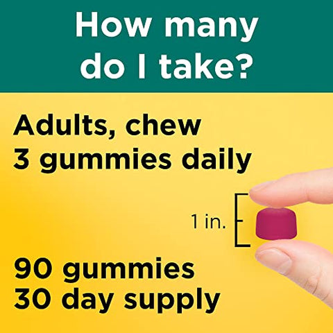 Fiber Gummies 5g por Porção, Suplemento de Fibra para Apoio à Saúde Digestiva, 90 Gummies, Fornecimento de 30 Dias - Nature Made
