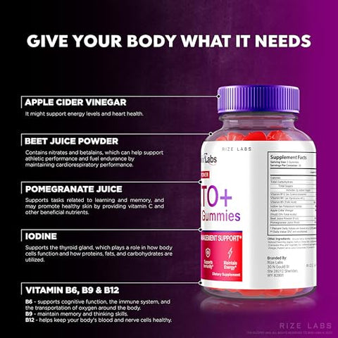 rize labs - (3 Pacotes) Metabolix Labs Keto ACV Gummies – Oficial Metabolix Labs Keto Plus ACV Gummies – Premium Keto ACV – Goma de Vinagre de Maçã para Dieta Cetogênica – MetabolixLabs ACV Keto