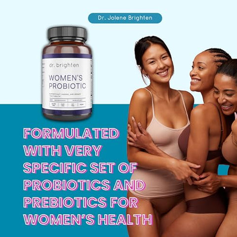 Probiótico Feminino – Probióticos, Prebióticos com Antioxidantes | 60 cápsulas | 30 bilhões de UFC | Saúde Feminina | Marca Dr. Brighten - Dr. Brighten