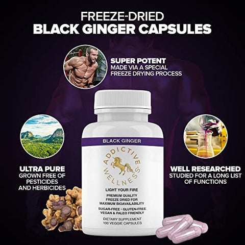 Energia e Resistência com Gengibre Preto Tailandês para Homens – Suporte ao Metabolismo Energético – 60g - Addictive Wellness