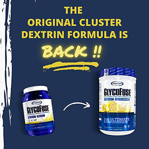 Glycofuse: Carboidrato de Desempenho e Recuperação, 25g Cluster Dextrin e 1g Matriz de Eletrólitos e Hidratação (30 Porções, Limão Gelado) - Gaspari Nutrition