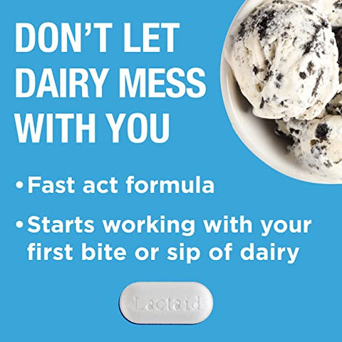 Fast Act – Alívio da Intolerância à Lactose com Enzima Lactase, 96 Comprimidos - Lactaid