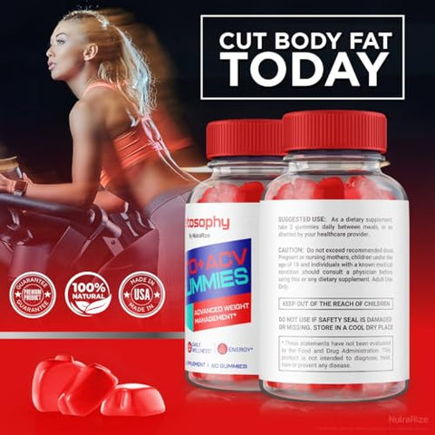 NutraRize - (2 Pacotes) Ketosophy ACV Keto Gummies Avançado para Perda de Peso, Ketosophy ACV Keto, Suplemento Multivitamínico de Vinagre de Maçã, Keto ACV Ketosophy Vitamina Ácido Fólico KetosophyACV (120 g)