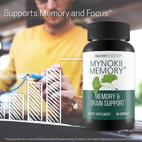 Happy Health Marketplace - Mynokii Memory – Suplemento Cerebral Nootrópico – Memória – 60 cápsulas