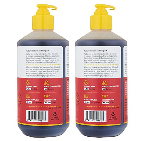 Shampoo e Sabonete Líquido para Bebês e Crianças, Suave e Calmante para Cabelos e Pele Macios com Manteiga de Karité, Neem e Óleo de Coco, Comércio Justo, Coco Morango, 2 Unidades - Alaffia
