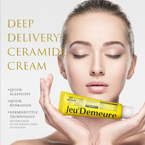 JEU'DEMEURE - JEU’DEMEURE DD Cream Hidratante Intensivo de Ceramida para Rosto e Pescoço. Firmeza, Anti-Envelhecimento, Hidratação Profunda. Ácido Hialurônico, Peptídeo, 50ml