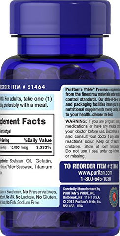 Puritan's Pride - Puritan’s Pride Biotina 10000 Mcg, Promove Saúde da Pele, Cabelo e Unhas, Softgels 100 Contagem