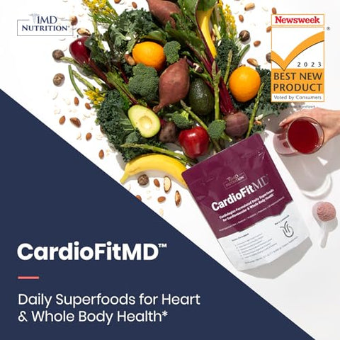CardioFitMD – Pó de Saúde Cardíaca Vegano à Base de Beterraba – Superalimento Keto-Friendly – Suplemento Nutricional em Pó de Fibra – 30 Porções (2-Pack) - 1MD Nutrition
