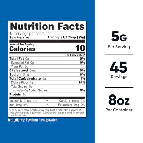 Psyllium em Pó de Casca Inteira (Flocos) 227g – Livre de Glúten - Nutricost
