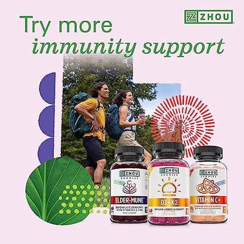 ZHOU - Zhou Nutrition Vitamina D3 K2, Fórmula para Saúde Óssea e Cardíaca 5000 UI Vitamina D3