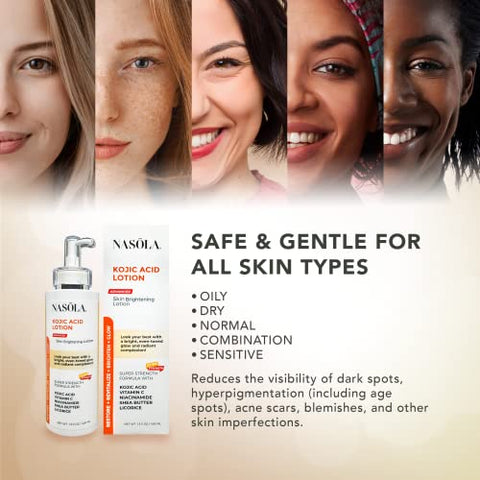 Nasola - Loção Natural de Ácido Kójico para Clareamento da Pele do Rosto : Kojic Acid Lotion