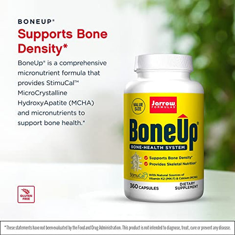 BoneUp – 360 Cápsulas, Pacote de 2 – Fórmula Micronutriente para Saúde Óssea – Fontes Naturais de Vitamina D3, Vitamina K2 (como MK-7) - Jarrow Formulas