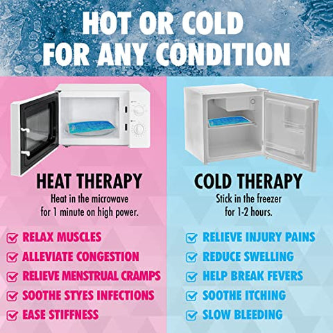 Perfect Remedy - Gel Ice Packs para Lesões – Pacote com 2, Compressa de Gelo Reutilizável para Frio e Calor, Alívio Suave para Lesões, Alternativa para Bolsas de Água Quente, Gel Reutilizável para Lesões
