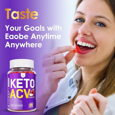 EAONE - (2 Pacotes 3000mg) Gomas Avançadas de Keto Acv, Gomas de Keto Leve, Com Acv B6 B12 Folate, para Perda de Peso, Suplemento de Gomas Keto para Mulheres e Homens