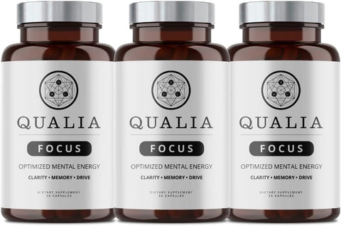 NEUROHACKER COLLECTIVE - Qualia FOCUS – Suplemento Cerebral para Energia Mental Sustentada, Alerta e Concentração – 60 Cápsulas