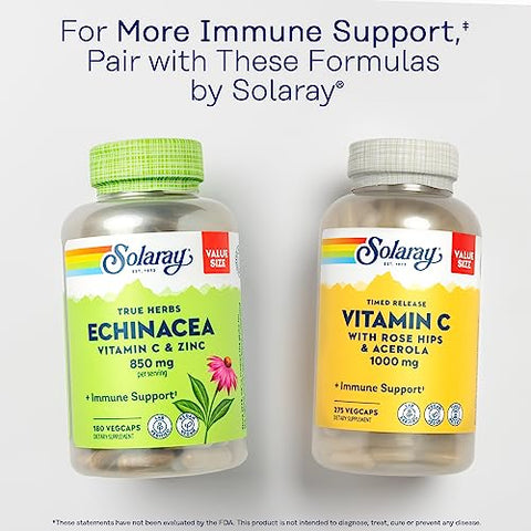 L-Lysine 1000 mg, Aminoácido Essencial para Suporte Imunológico com Vitamina C 1000 mg e Zinco 25 mg, Tamanho Econômico, Verificado em Laboratório, Garantia de 60 Dias - SOLARAY