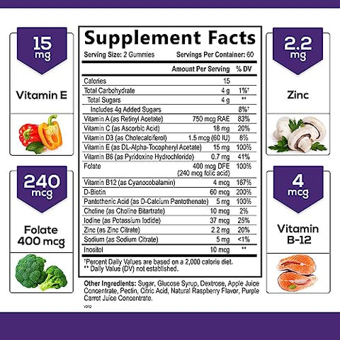 Nature's Choice - Multivitaminas em Gomas Nature’s Daily para Adultos e Mulheres – Marca Gummy