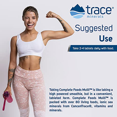 Complete Foods Multi | Energia, Saúde Geral, Digestão | 80 Alimentos Vivos | Natural, Livre de Glúten | 240 Comprimidos - Trace Minerals