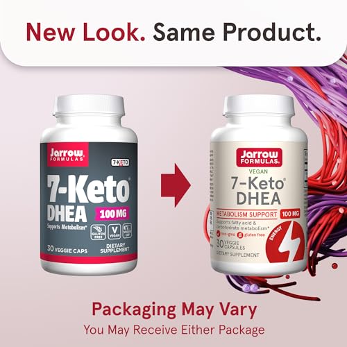 7-Keto DHEA 100 mg – Suporte ao Metabolismo de Ácidos Graxos e Carboidratos – 30 Cápsulas Vegetais - Jarrow Formulas