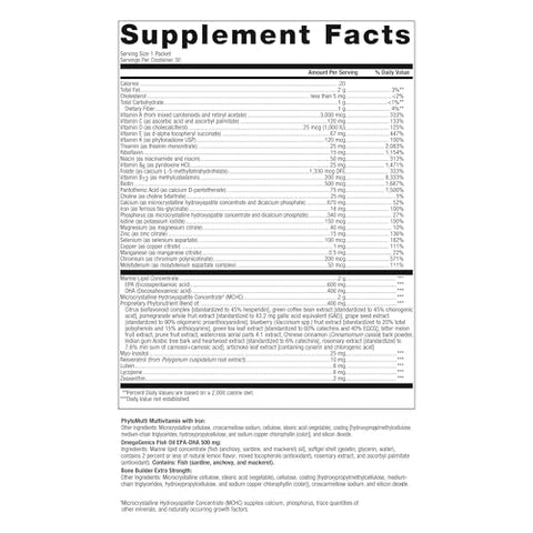 Wellness Essentials Mulheres – Pacotes Diários de Multivitaminas – Vitaminas para Mulheres – Suporte à Densidade Óssea* – Ácidos Graxos Ômega-3 – Não-OGM - Metagenics