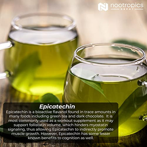 Comprimidos de Epicatequina | 200mg | Extrato de Chá Verde | 90 Unidades | (-)-epicatequina 6mg Piperina para Promover Bioacessibilidade | Promove Saúde Cardiovascular e Muscular - Nootropics Depot