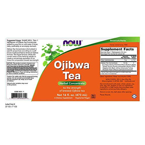 NOW Foods - NOW Supplements – Concentrado de Chá Ojibwa, 6x mais forte que o chá Ojibwa preparado, Concentrado Herbal, 473 ml