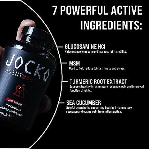 Suplemento para Suporte Articular com Glucosamina MSM para Dor e Mobilidade – 60 cápsulas - Jocko Fuel