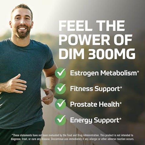 SMNutrition - DIM 300mg Para Homens, Bloqueador de Estrogênio – Aumente sua Performance Masculina