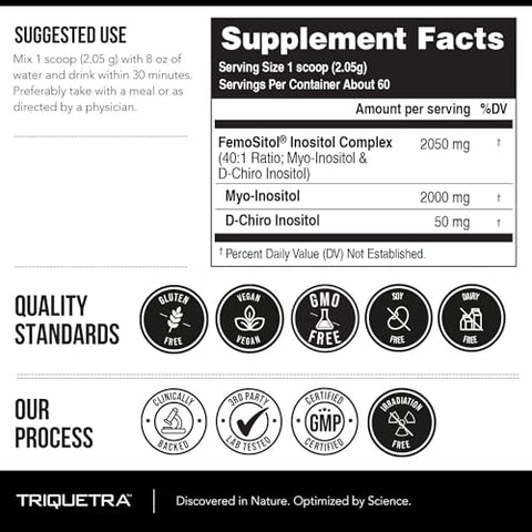 Triquetra Health - FemoSitol Pó de Inositol | Myo-Inositol – 100g | Aumente sua Saúde Hormonal