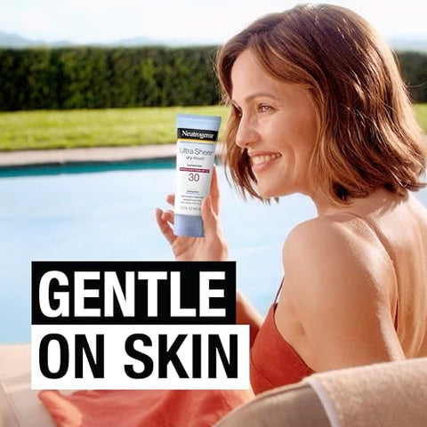 Protetor Solar Neutrogena Ultra Sheer Dry-Touch, FPS 30, Proteção UVA/UVB, Livre de Oxybenzone, Resistente à Água, Não Comedogênico, Não Oleoso, Tamanho Viagem, 90 ml
